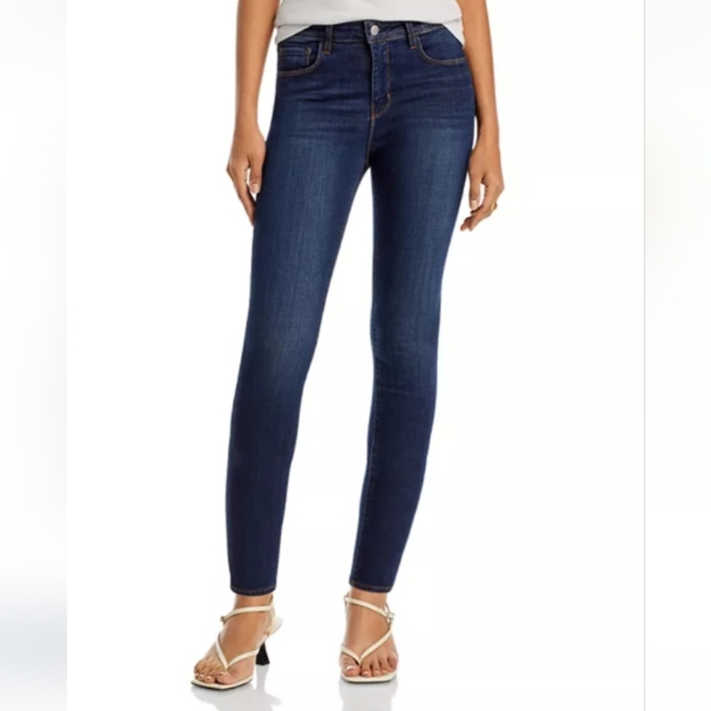L'Agence Prime Blue Vintage High Rise Margot Skinny Jeans Womens Size 23
